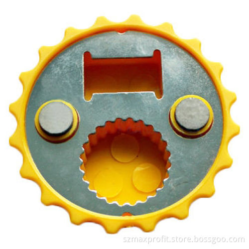 Plastic Cap Bottle Opener, PF Customized with Yellow Color and 16mm Thickness